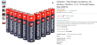 Verbatim 10 Pilas AA, Alcalina 1,5 V por 2,59€