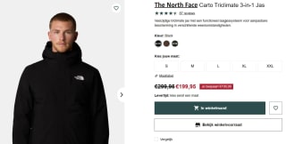 The North Face Carto Triclimate 3-in-1 Jas voor €199 bij Bever