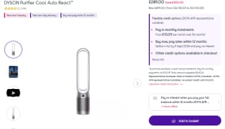 Earn a Dyson purifier cool auto react from Currys as low as £249