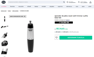 Aparador de Pelos Nasal da Wahl Trimmer - R$ 24,63