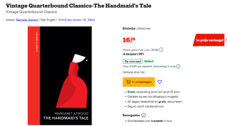 Vintage Quarterbound Classics - The Handmaid's Tale Engelstalig boek voor €16,39 bij Bol