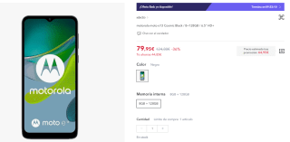 Motorola moto e13 Cosmic Black de 8GB/128GB por 64,95€