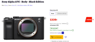 Sony Alpha A7C - Body - Black Edition voor €1.339 bij Bol.com