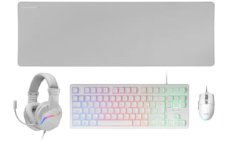 Mars Gaming MCP-RGB3 Teclado Fixed RGB + Ratón Gaming RGB Flow 3200 dpi + Auriculares Over-Ear RGB + Alfombrilla XXL Blanco por 28,72€