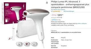 PHILIPS Lumea Advanced 7000 Series IPL ontharingsapparaat voor €285 bij Amazon.nl