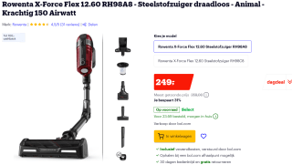 Rowenta X-Force Flex 12.60 RH98A8 Draadloze steelstofzuiger voor €149 na cashback bij Bol.com