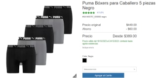 Puma Bóxers para Caballero 5pzas por $389 en Costco