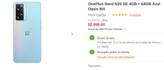 OnePlus Nord N20 SE 64GB a $2,999 en Linio