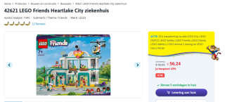 Lego Heartlake City ziekenhuis (42621) voor €56,24 bij Toychamp