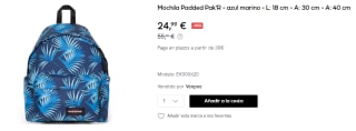Mochila Eastpak Padded Pak'R por 24.99€