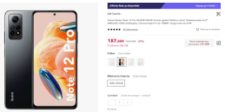 Xiaomi Redmi Note 12 Pro 4G de 8GB/256GB por 147,88€