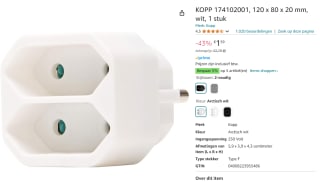 Kopp Stopcontact splitter Type F voor €1,59 bij Amazon