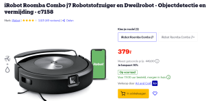 iRobot Roomba Combo j7 voor €379 bij Bol