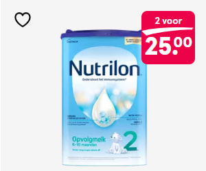 Nutrilon peuter/dreumes en/of opvolgmelk 2 voor €25 bij de Etos