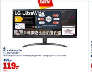 LG 29WP500 - Full HD UltraWide - IPS Monitor - 29 Inch voor €142,99bij de Makro