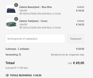 1+1 gratis op Mix & Match Dekbedden bij Zelesta