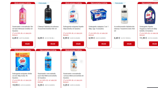 Segunda unidad 50% descuento suavizantes y detergentes de marca