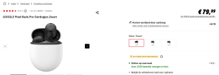 Google Pixel Buds Pro voor €79,99 bij Mediamarkt