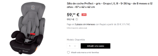 Silla de coche Baby Go ProTect por 59.99€