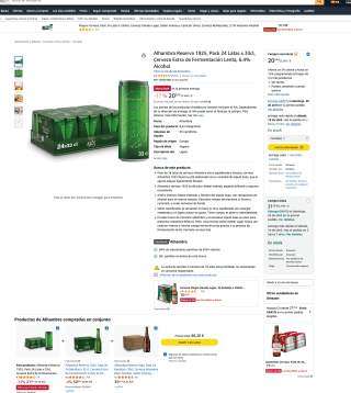 Reserva 1925 Pack 24 Latas x 33cl Cerveza Extra de Fermentación Lenta 6.4% Alcohol por solo 20,29€