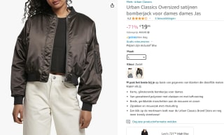 Urban Classics Bomber jacket voor €19,95 bij Amazon