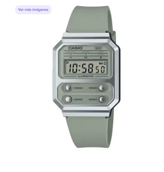 Reloj Casio Unisex Digital Cuarzo con Correa de Silicona A100WEF-3AEF por solo 18,46€