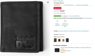 Cartera Timberland PRO Cuero RFID por $351.62 en Amazon