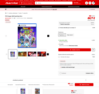 PS5 Dragon Ball Sparking Zero por solo 38,25€