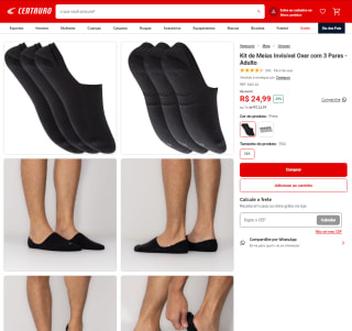3 Pares de Meias Invisíveis da Oxer - R$ 24,99