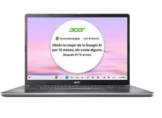 Portátil - Acer Chromebook Plus 514 CB514-3H con Google AI, 14" WUXGA, AMD Ryzen™ 5 7520C, 8GB RAM, 256GB SSD, Radeon™ 610M, Google ChromeOS por 395.87€