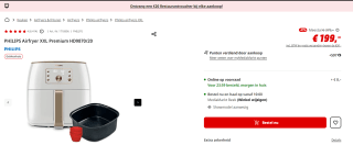 Philips Airfryer Premium Series - HD9870/20 - 7,2 liter (XXL) voor €199,99 bij de MediaMarkt
