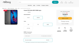 Móvil Huawei P20 Doble SIM 128GB negro por 126€