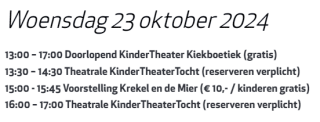 Gratis activiteiten en gratis toegang tot theater voor kinderen tijdens Nationaal Theater Weekend 23 t/m 30 oktober