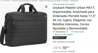 Maletín Urban MA17, Impermeable, Acolchado para Ordenador Portátil hasta 17,3", 44 cm por 10,67€