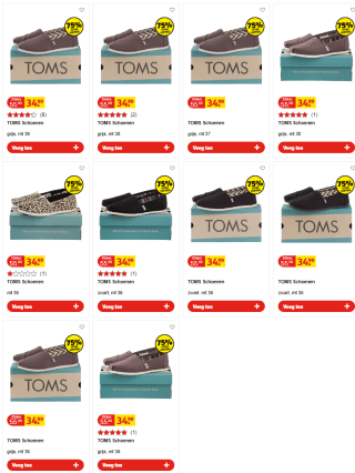 75% korting op Toms schoenen bij Kruidvat