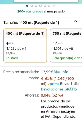 Neutrogena Loción corporal 400ml por 4,46€.