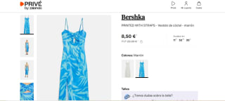 Vestido de cóctel azul Bershka por 8,50€