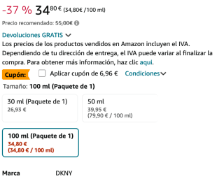 Perfume Femenino DKNY be delicius por solo 27,84€