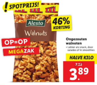 Halve Kilo Walnoten voor €3,89