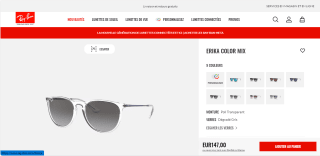 Lunettes de Soleil Ray-Ban Erika Color Mix à 147€