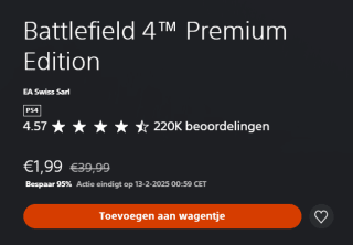 Battlefield 4™ Premium Edition voor €1,99 in de Playstation Store