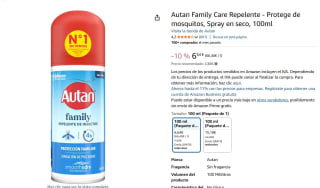 Autan Family Care Repelente - Protege de mosquitos, Spray en seco, 100ml por 6,64€