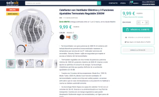 Calefactor con Ventilador Eléctrico 2000w por 9,99