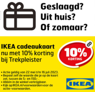 Ikea cadeau kaart met 10% korting bij trekpleister
