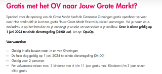 Gratis met het OV in Groningen