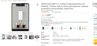 Cafetera Superautomática Melitta Solo E950-777 por 249€