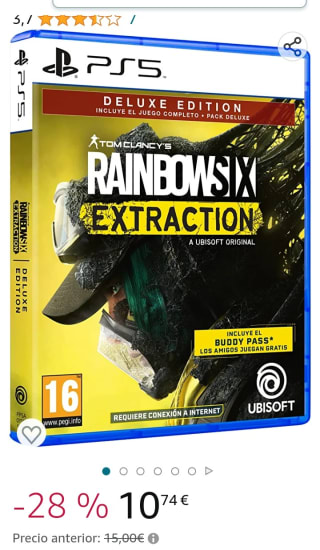 Rainbow Six Extraction Deluxe PS5 por 10,74€.