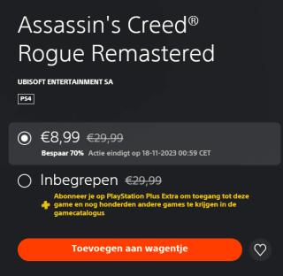 Assassin's Creed® Rogue Remastered voor €8,99 in de Playstation Store
