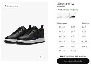 Nike Air Force 1 '07 zwarte sneakers voor €77,99