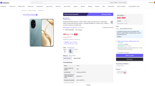 Móvil Honor 200 256GB por solo 247,90€